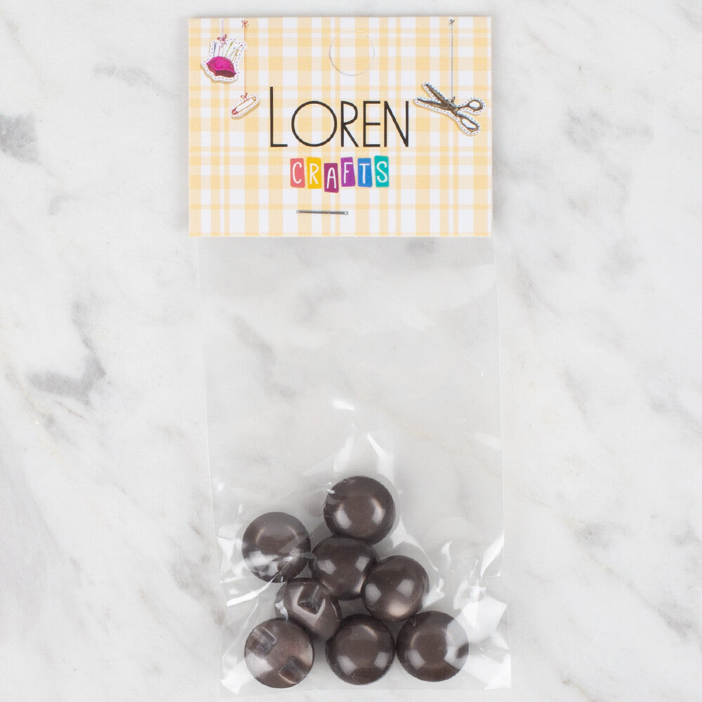 Loren Crafts 8'li Kahverengi Düğme - 37
